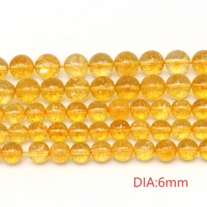 1 String klassische ringförmige Citrin Natursteine Kristall Schmuck Perlen h5